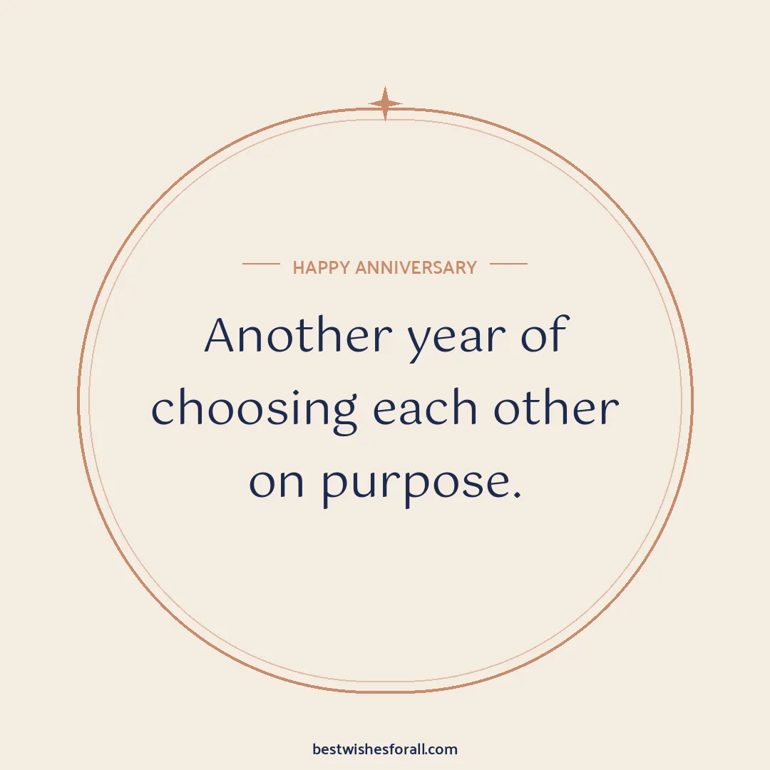 Anniversary wishes quotes image: Another year of choosing each other on purpose.